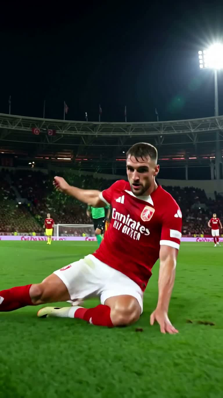 But décisif sous les projecteurs : célébration en glissade vert et rose