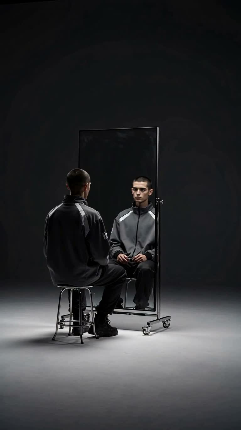 La joueuse de maquillage fondant dans le miroir