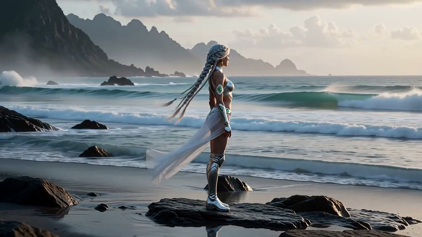 은발 해안 SF 여전사