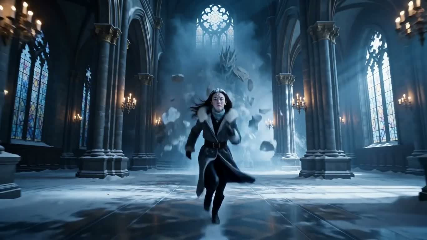Poursuite dans la cathédrale gelée