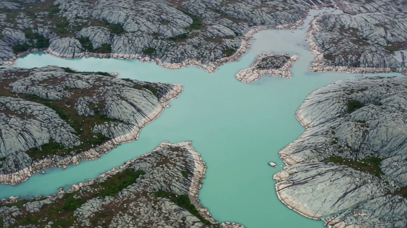 氷河が刻む湖群の荒野
