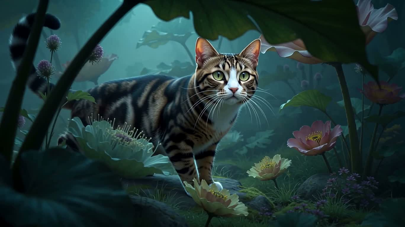 Mèo tắc kè trong sắc độ ấm lạnh — AI video creation