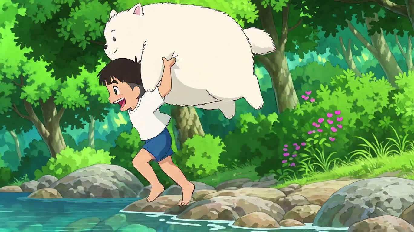 A Boy and His White Companion's River-Sea Adventure