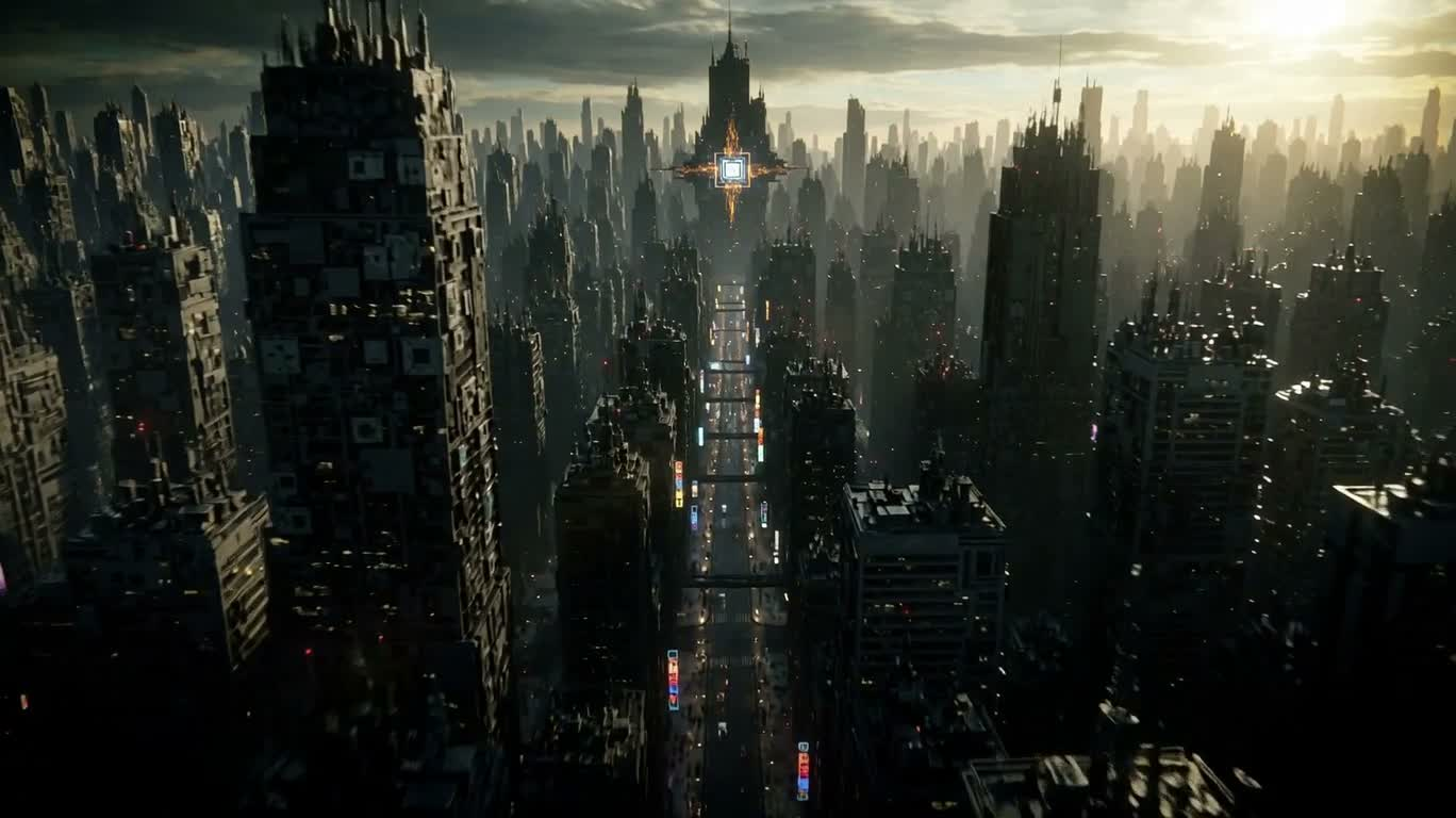 Rough Cyber City Forged from Chips — AI video creation