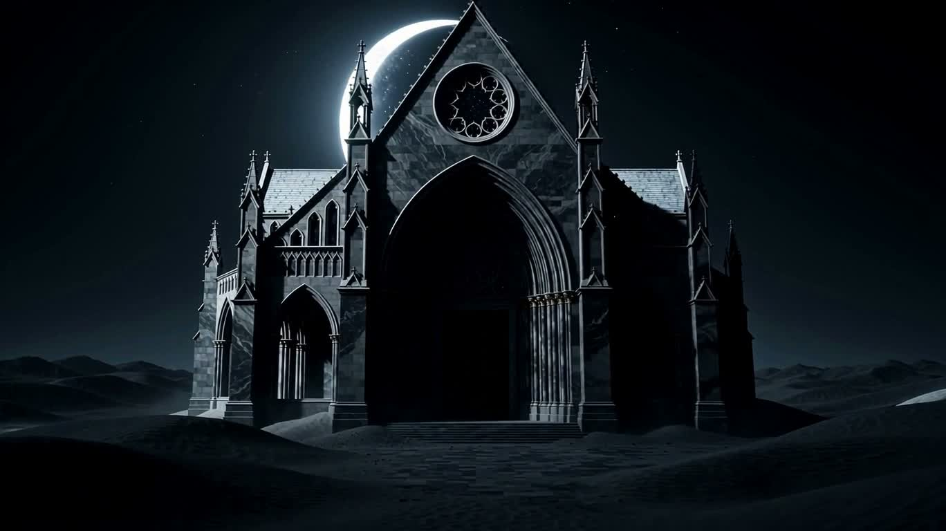 Éveil des ombres dans la cathédrale gothique d'obsidienne