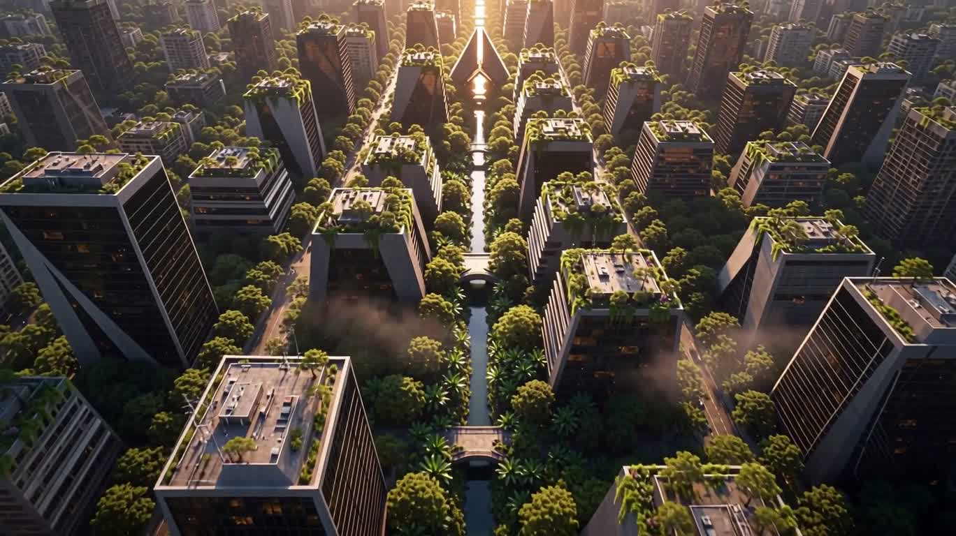 星雲の緑境の都市 — AI video creation
