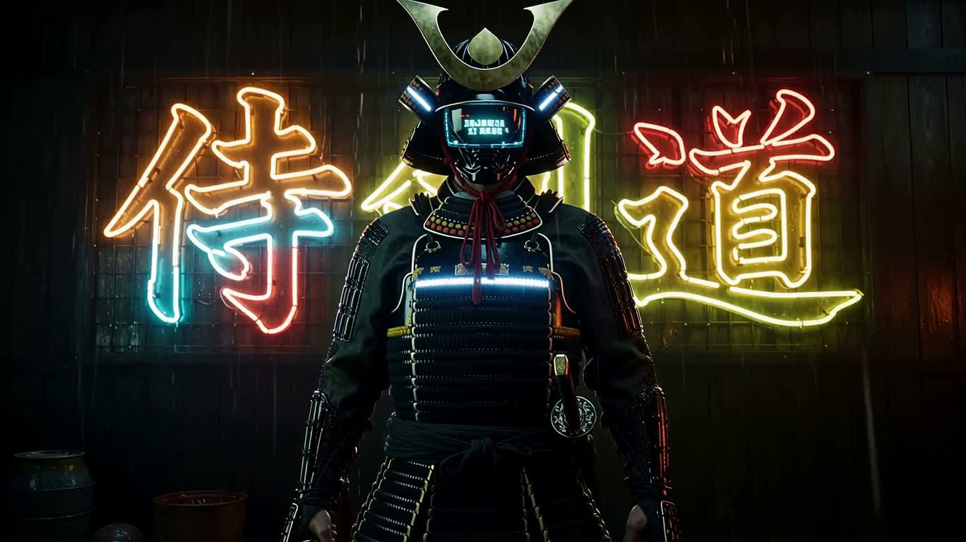 霓虹雨巷武士