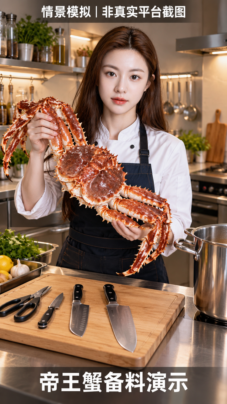 킹크랩 주방 손질 · 숏폼 영상 시뮬레이션