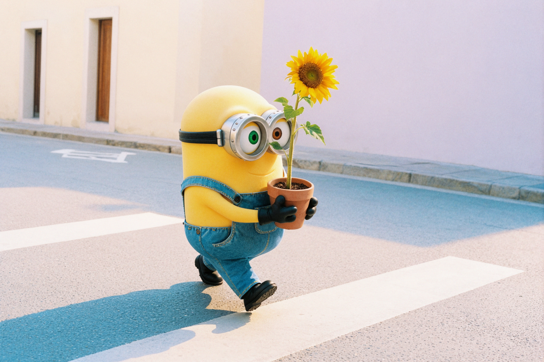 ミニオンのボブ · 今日は花の代わりに歩く — AI image creation