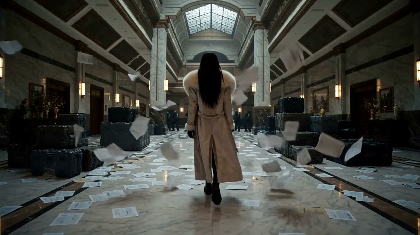 Assaut des lames de glace dans le hall