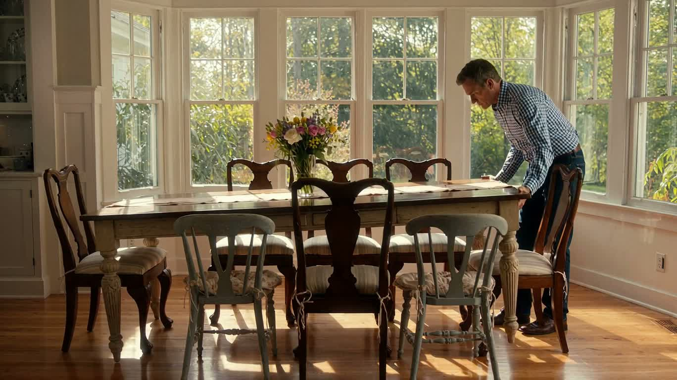 Tabletop Arrangement in a Bright Dining Room — AI video creation