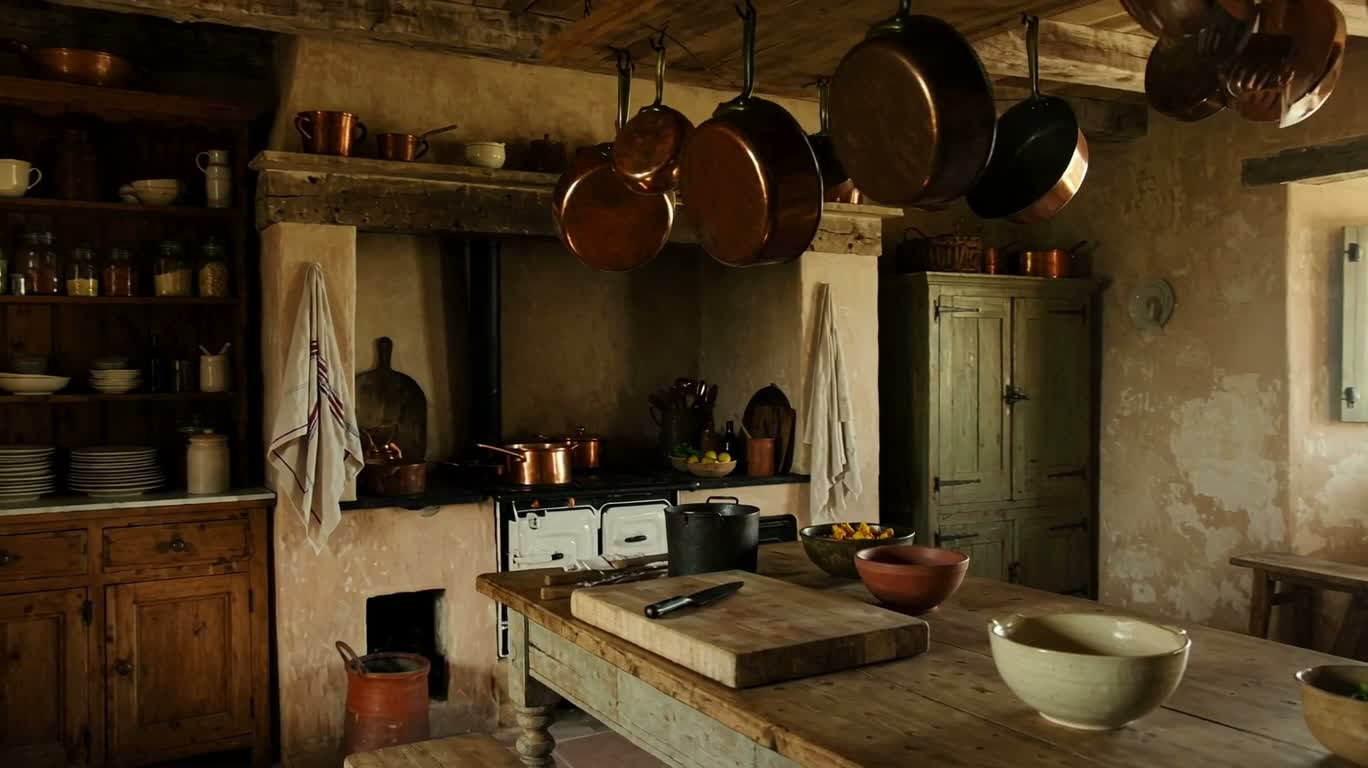 Chaleur rustique d'une cuisine de ferme