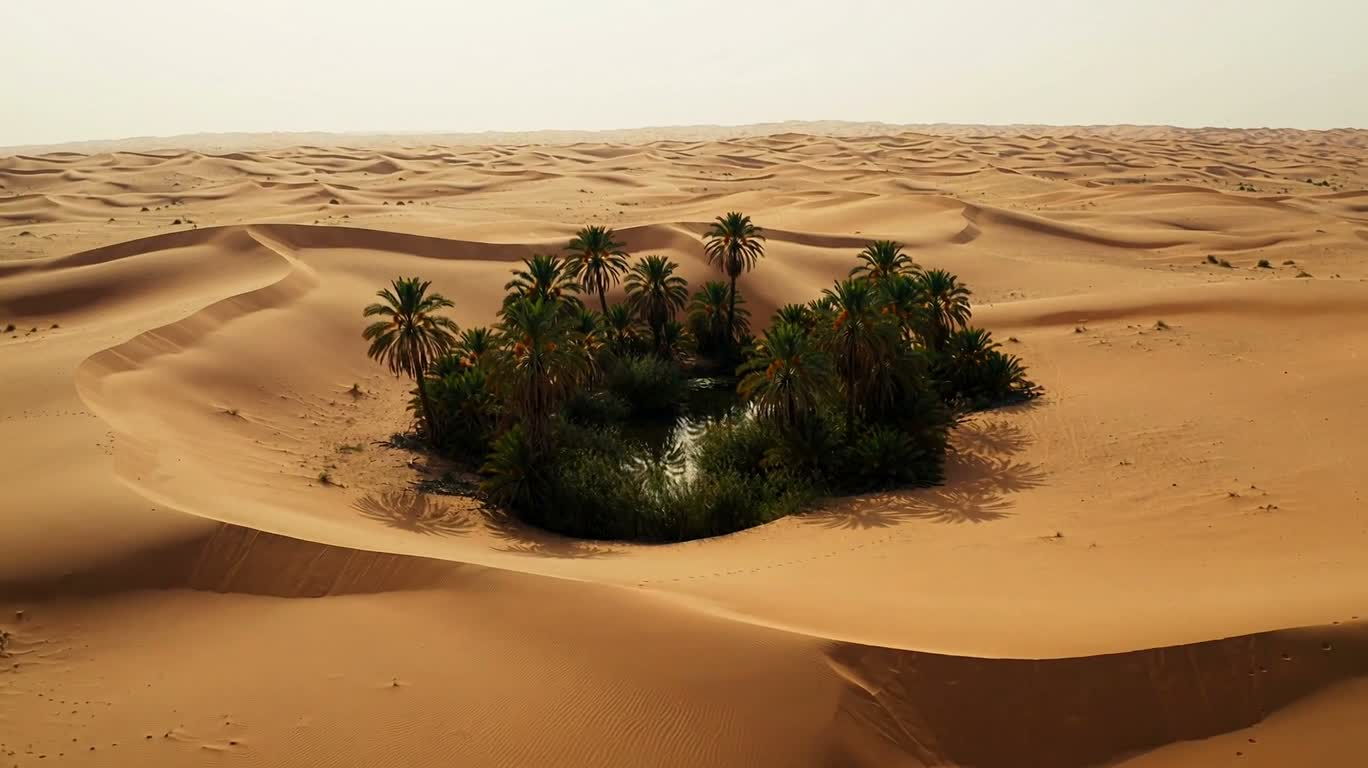 Oasis émergeant du désert