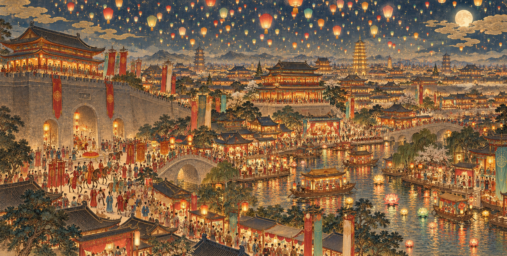 唐代长安元宵灯会全景图