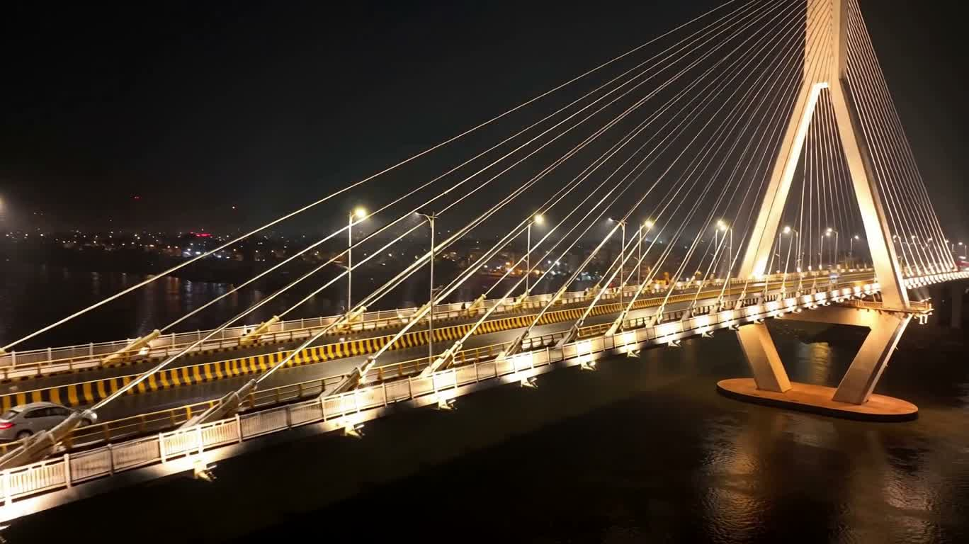 New Yamuna Bridge on a Snowy Night