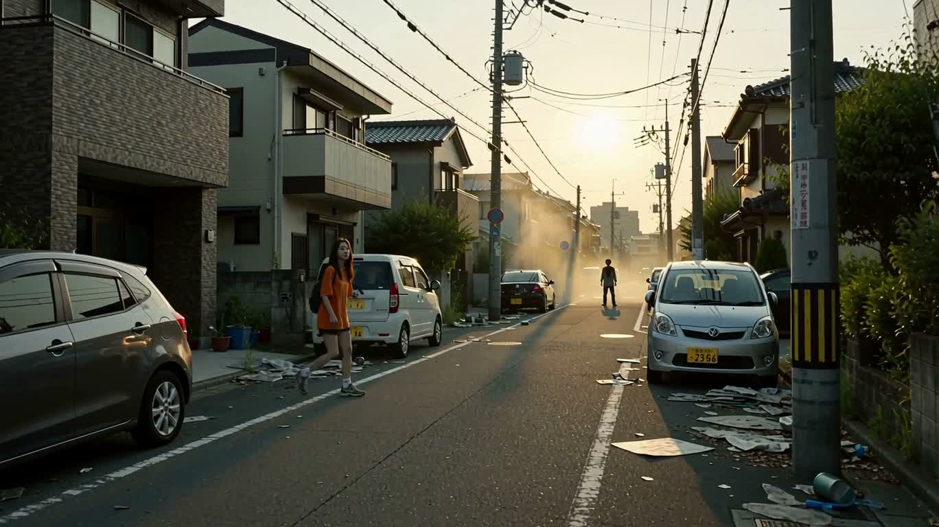 晨雾街巷，惊险逃生