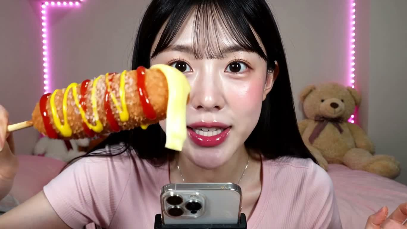 Close-up Cheese Corn Dog Selfie Review