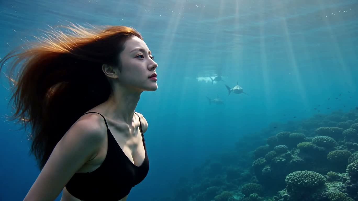 深海凝视:鲨群逼近