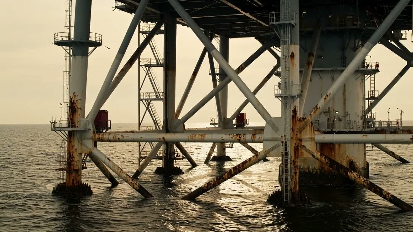 Structure en acier d'une plateforme de forage offshore