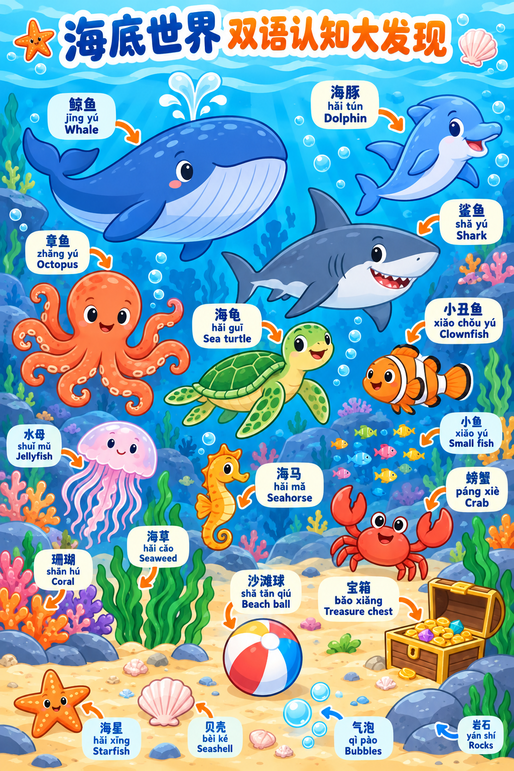 バイリンガル認知大発見:海底世界