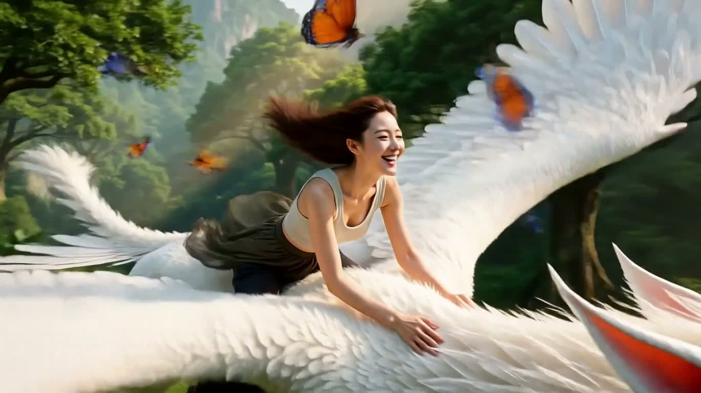 彩虹瀑雾中的飞越