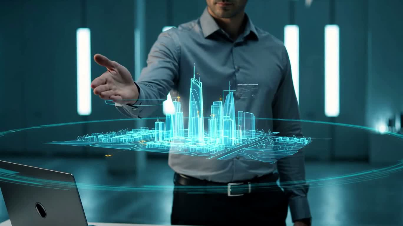 Holographic City Blueprint Display