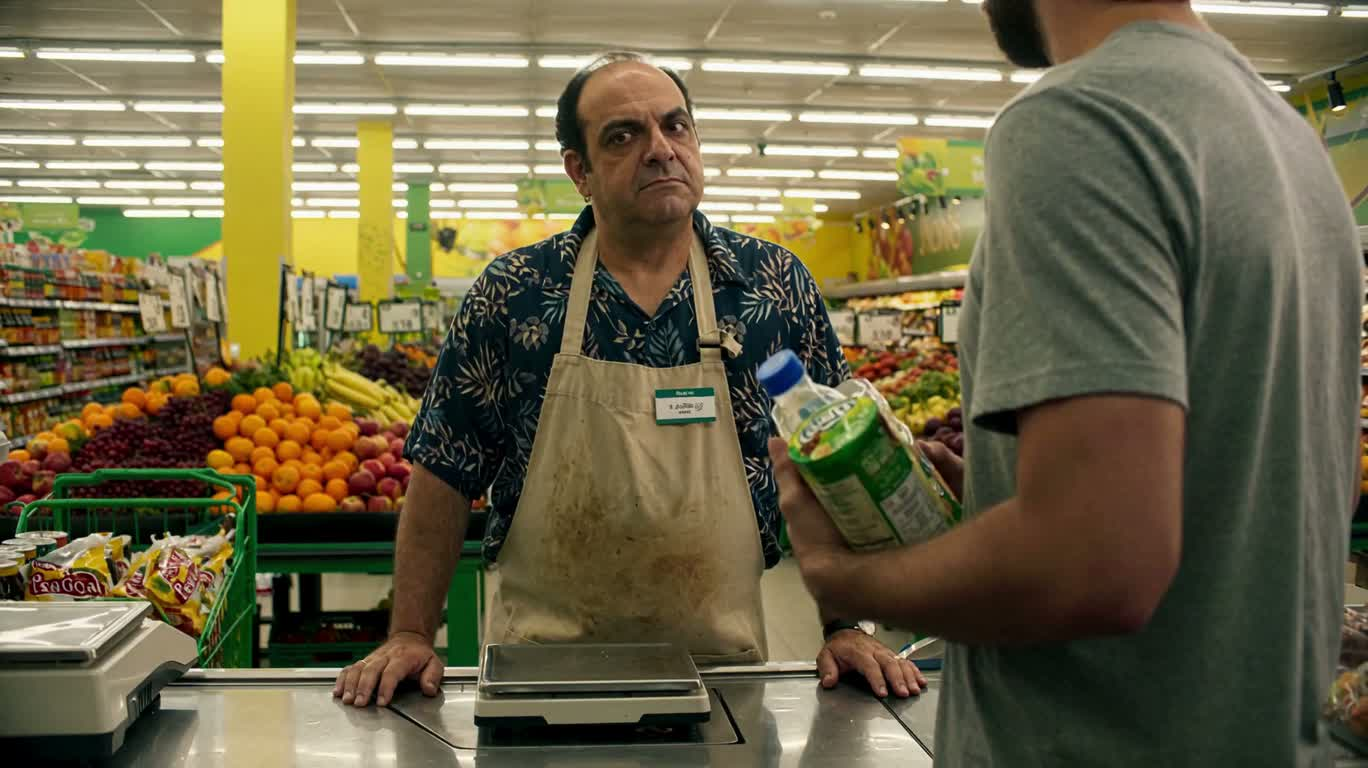A Sarcastic Reply at the Grocery Counter — AI video creation