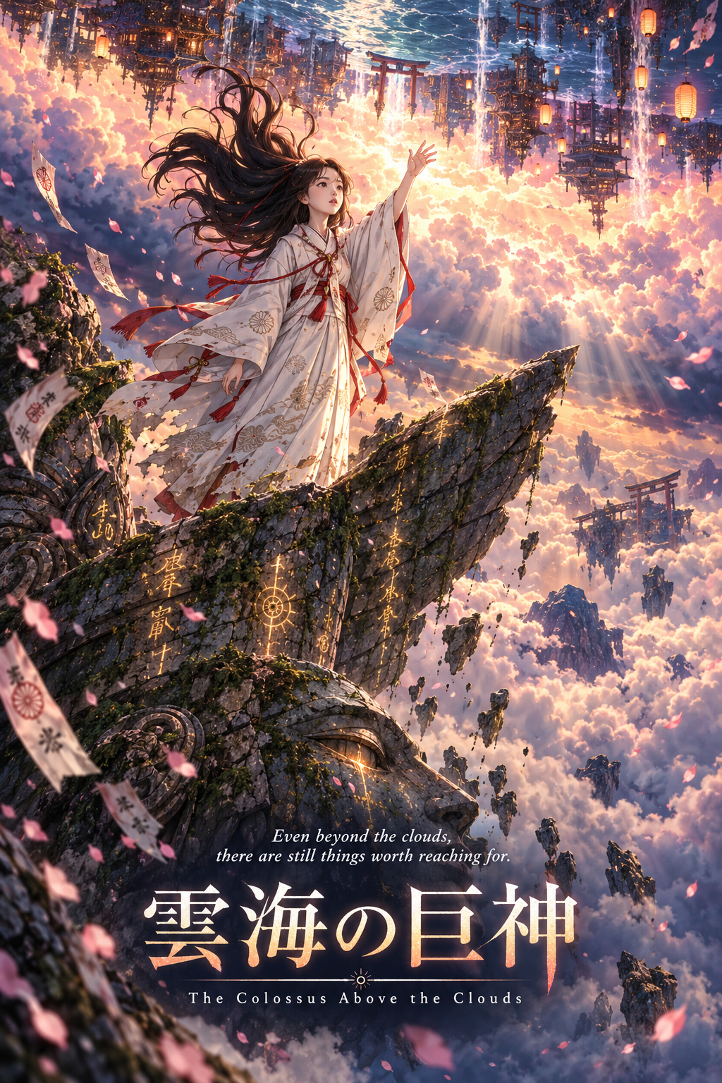 云海坠落的巨神与巫女 — AI image creation