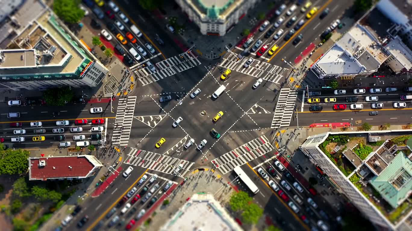 俯拍玩具城市 — AI video creation