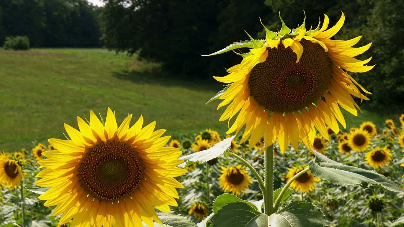 Sunflowers Facing the Sun