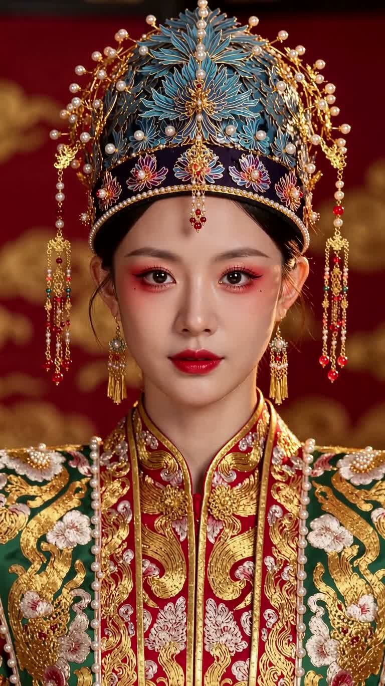 붉은 금관·단정한 시선
