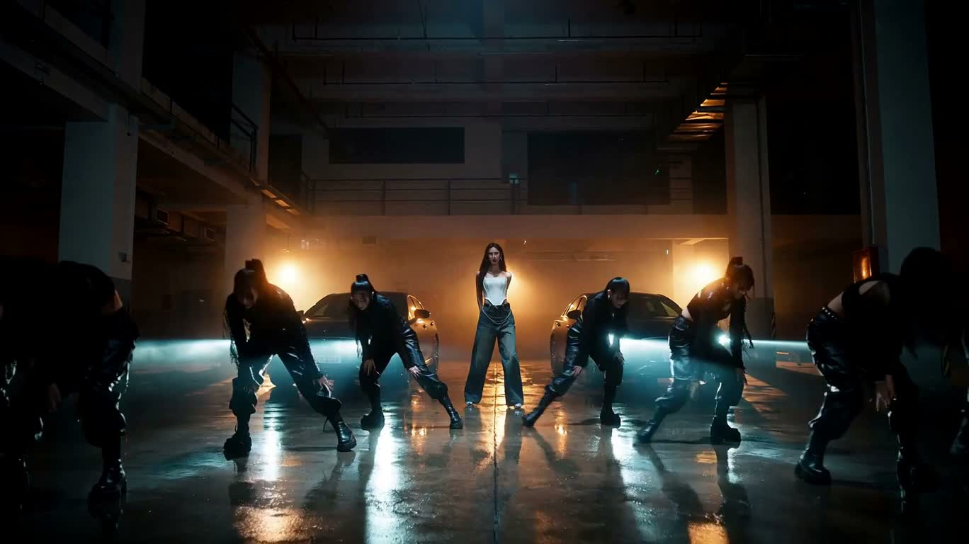 Danseuse dans la lumière du garage