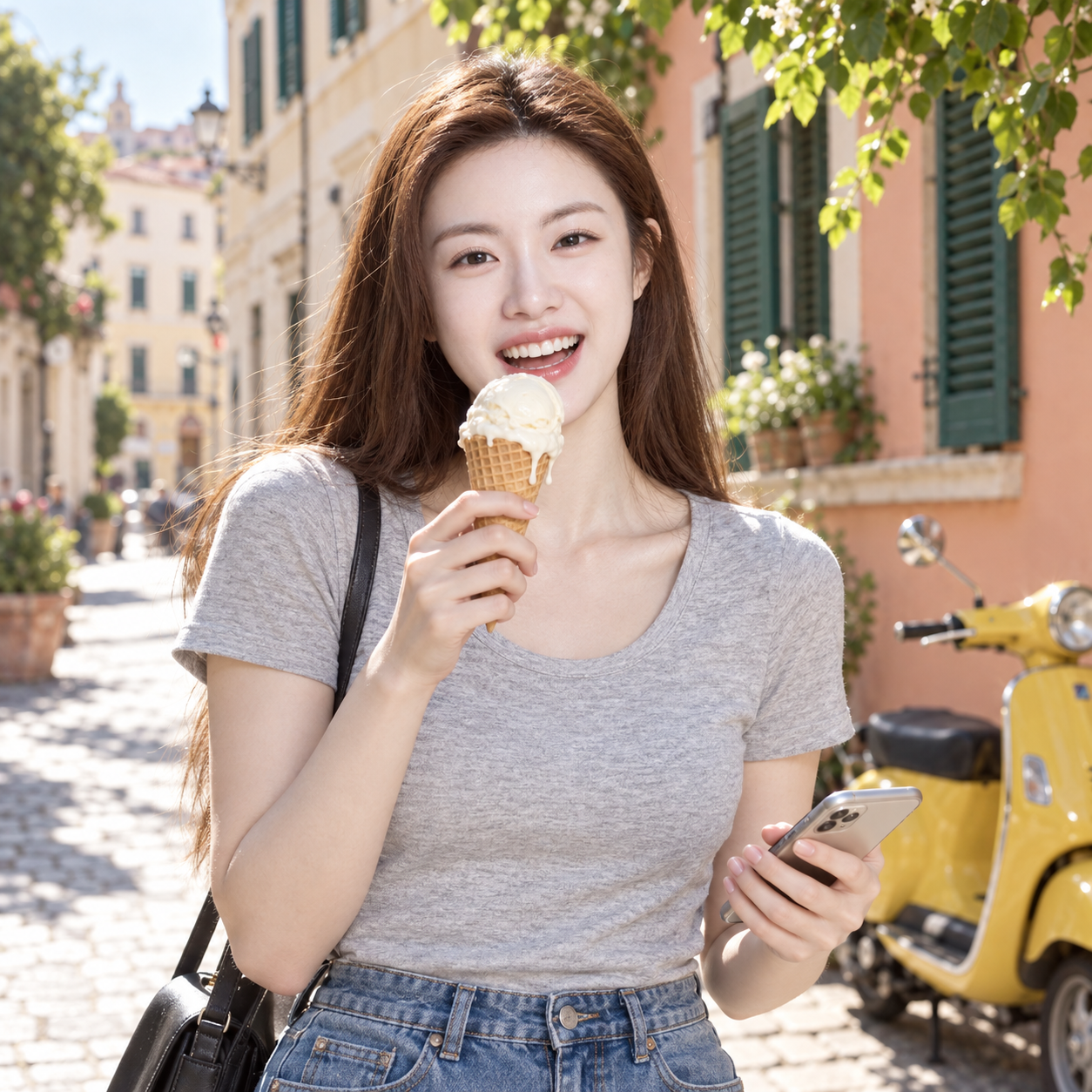 햇살 가득한 길모퉁이, 녹아내리는 아이스크림과 웃음