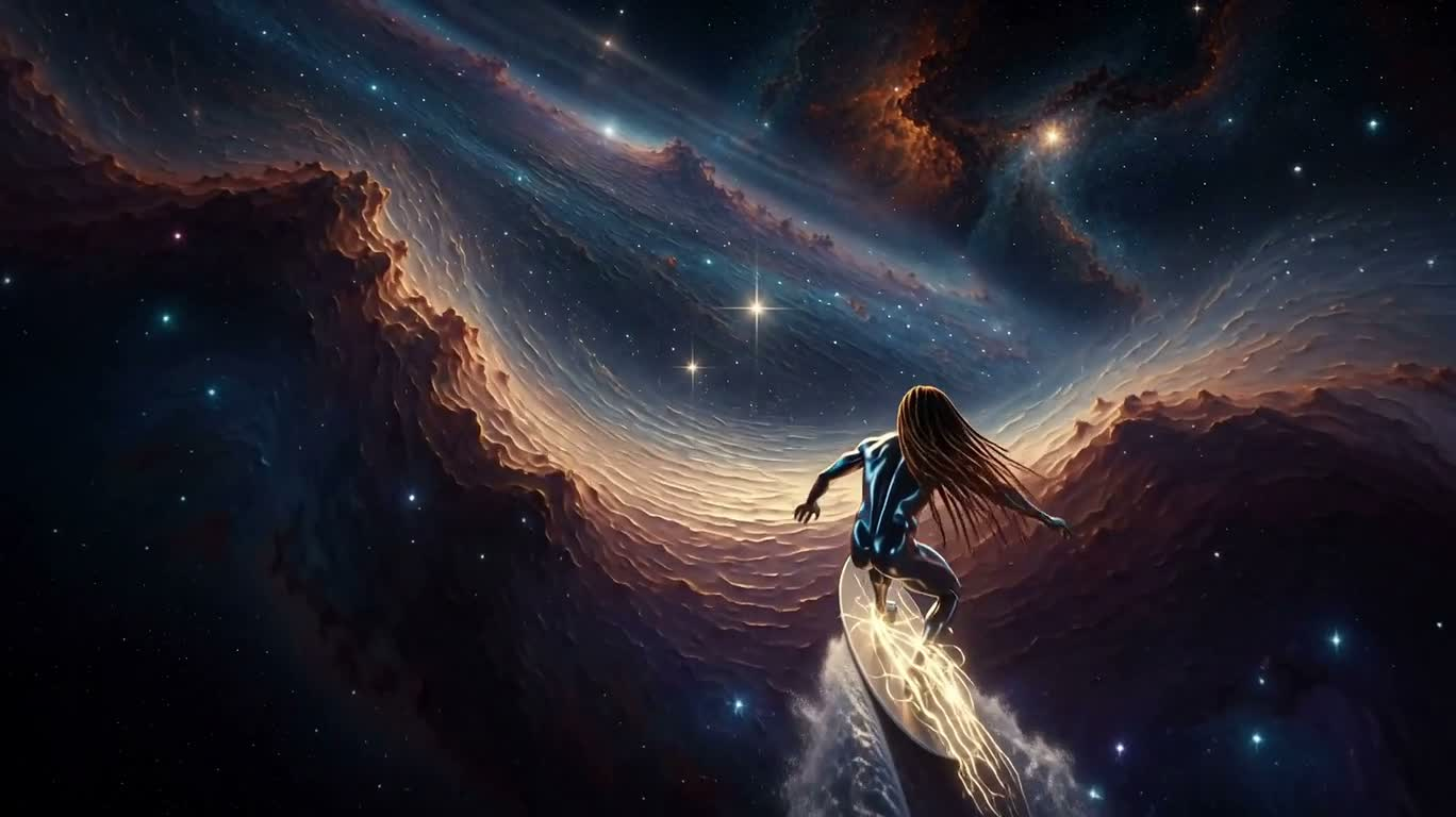 Illusion d'une mer d'étoiles argentée
