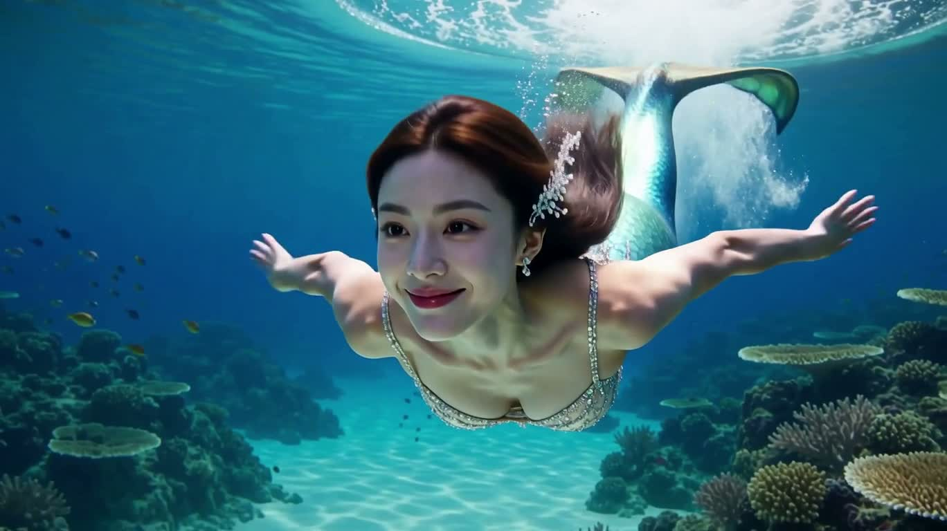 La poursuite de la sirène dans la mer de corail