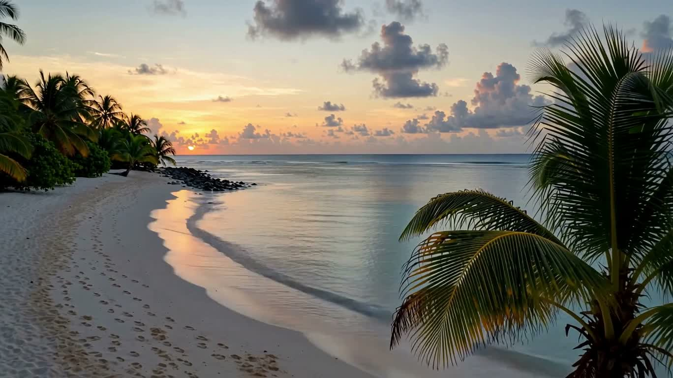 Bờ biển Caribe lúc hoàng hôn