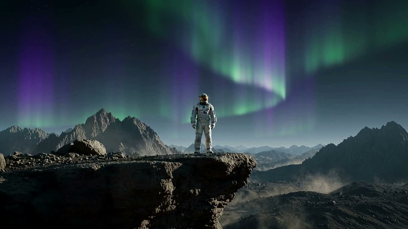 异星悬崖上的宇航员
