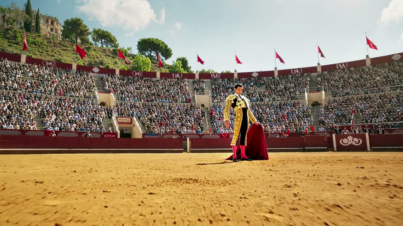 Red Cape Leap in the Blazing Bullring