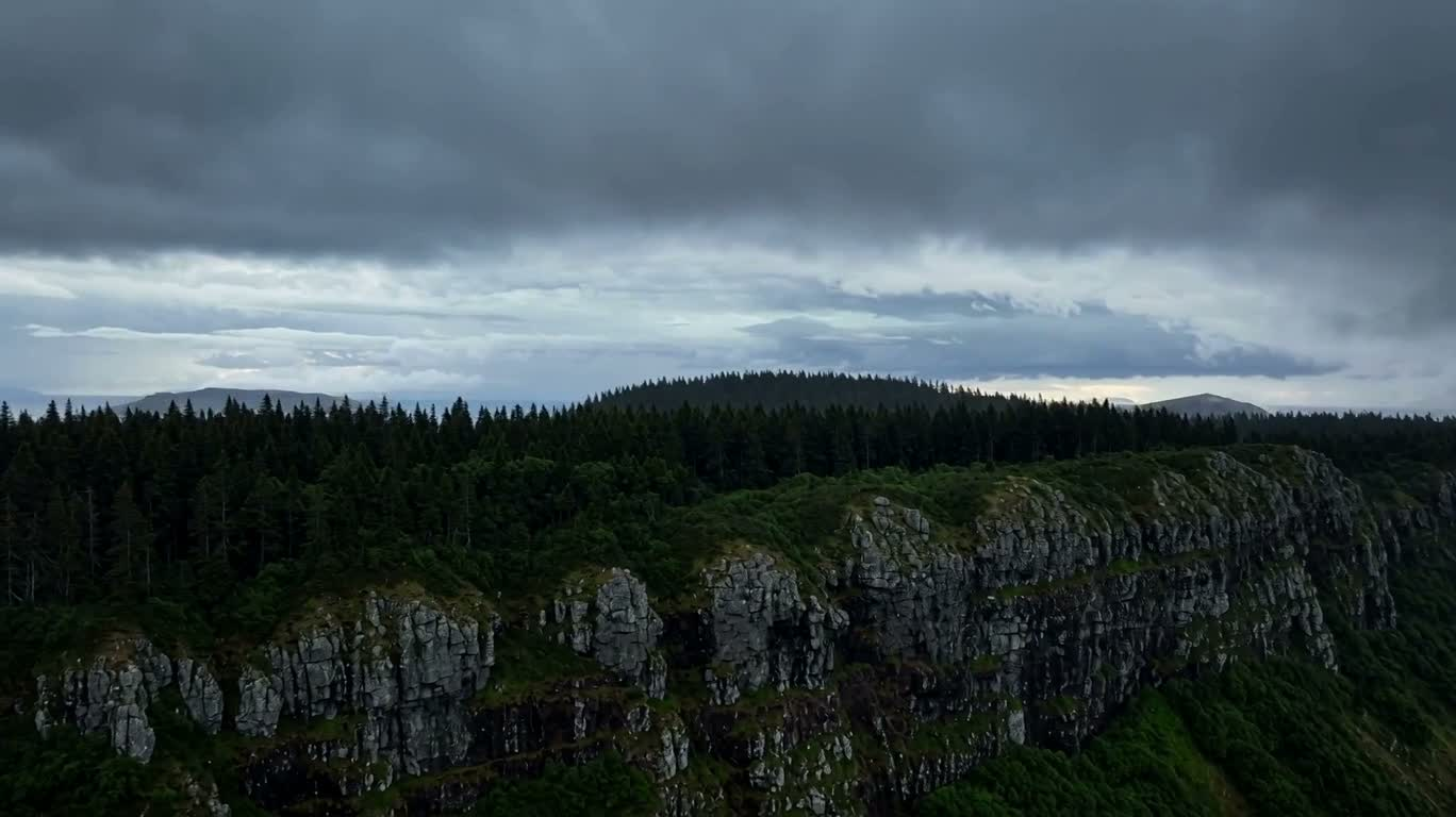 Archipelago Coniferous Forest Above a Sea of Storm Clouds — AI video creation