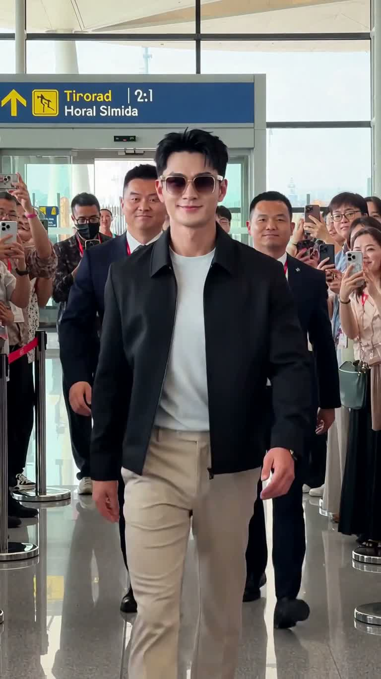 Star Arrivals and Departures Amid Airport Crowds