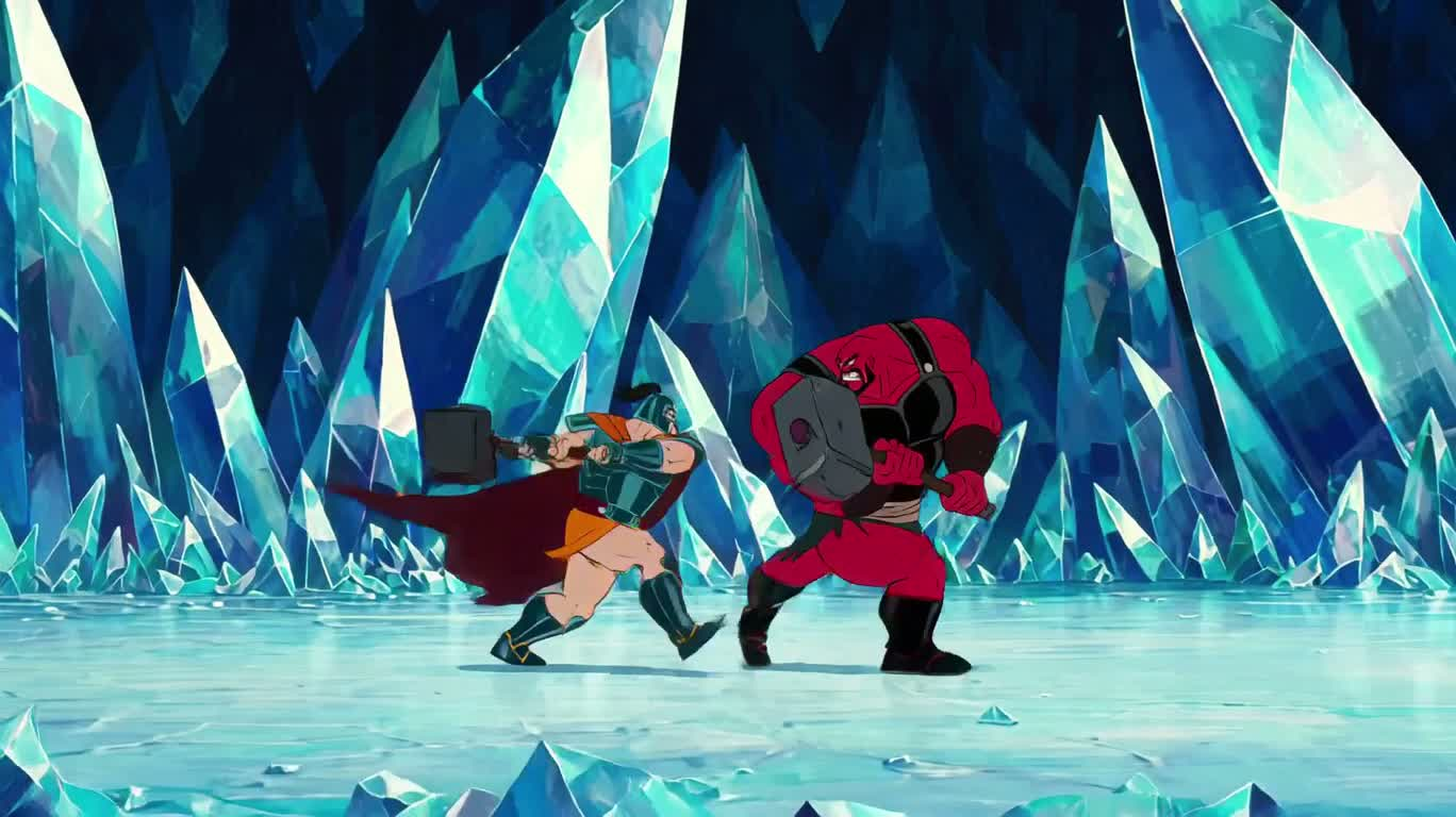 Twin Hammers Clash in the Ice Crystal Arena