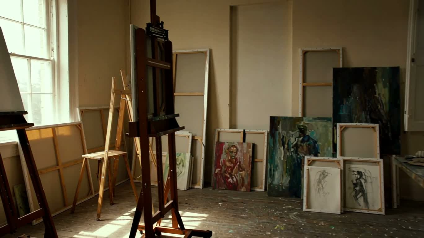 创作中的艺术工作室