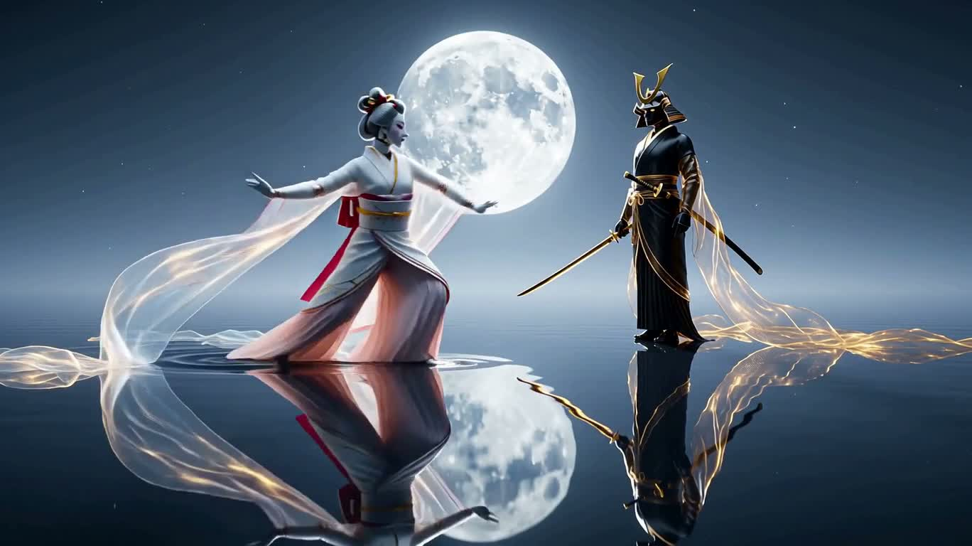 月下瓷影双机舞