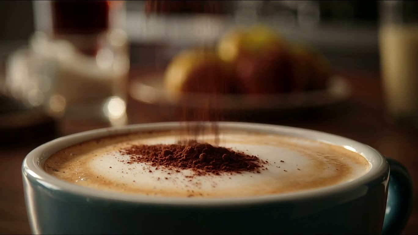 Coffee foam turns into a sea of sand