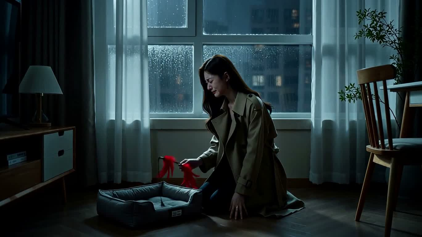 雨夜の猫の影