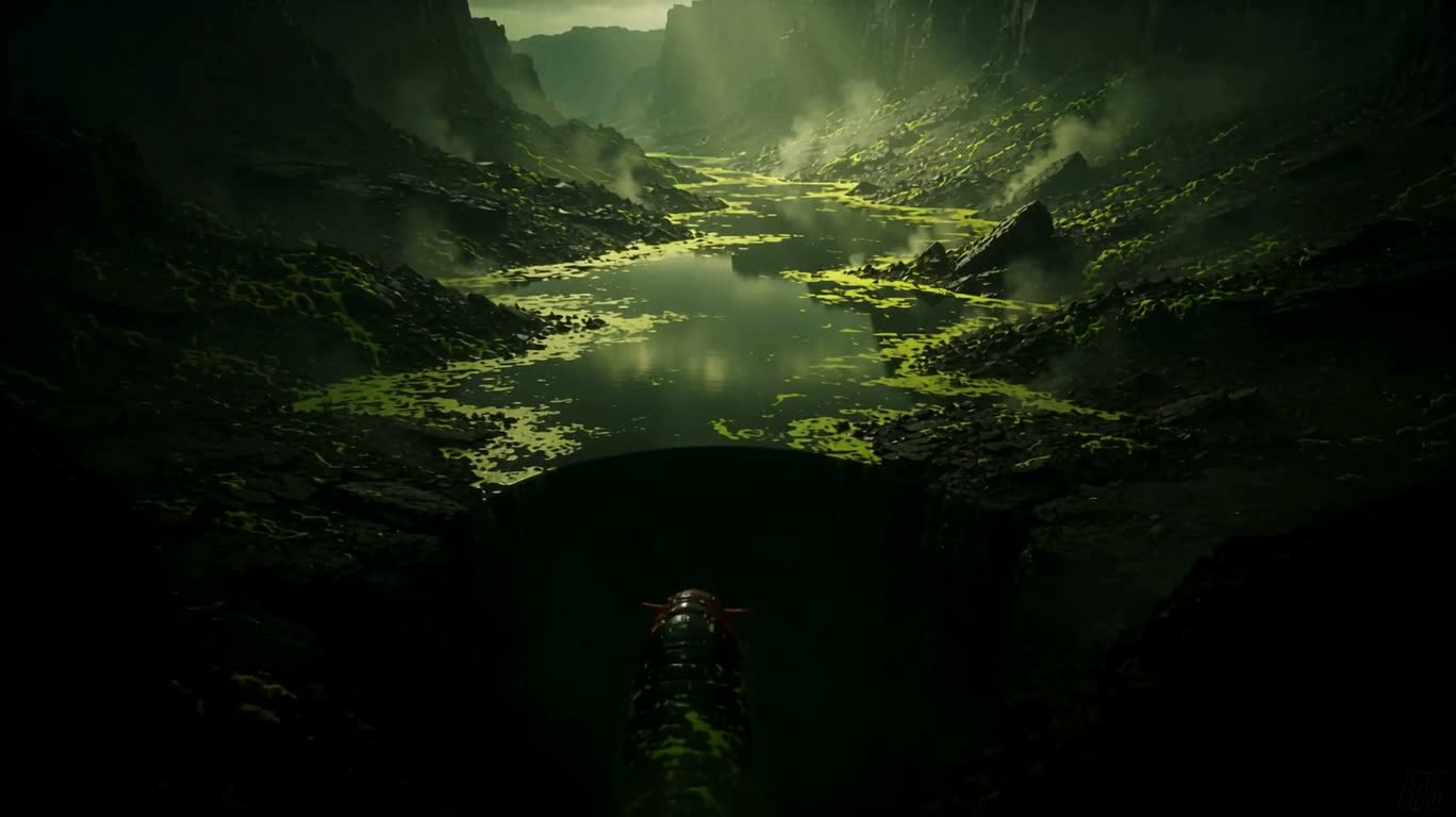 Giant Worm of the Toxic Lake Abyss — AI video creation
