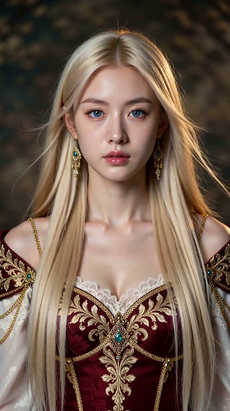 中世纪幻想金发少女肖像