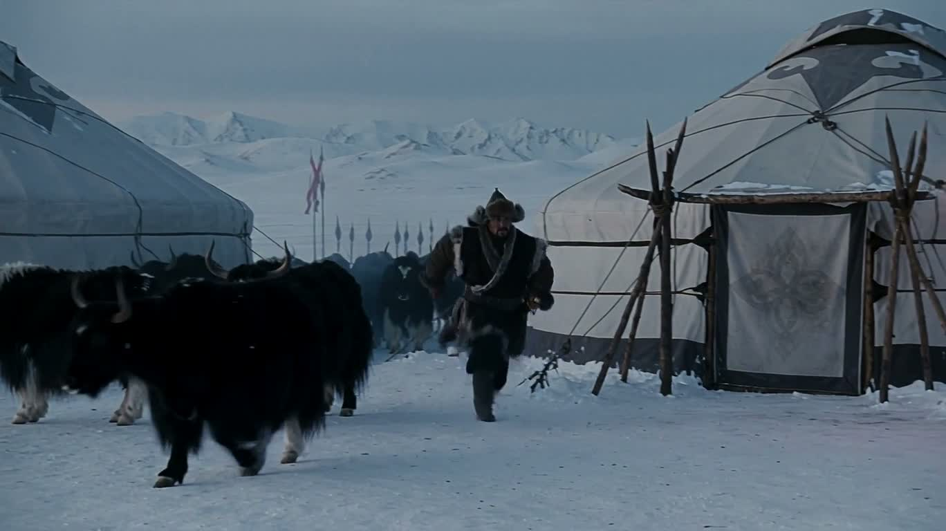 Nomadic Knight on the Snowy Grassland
