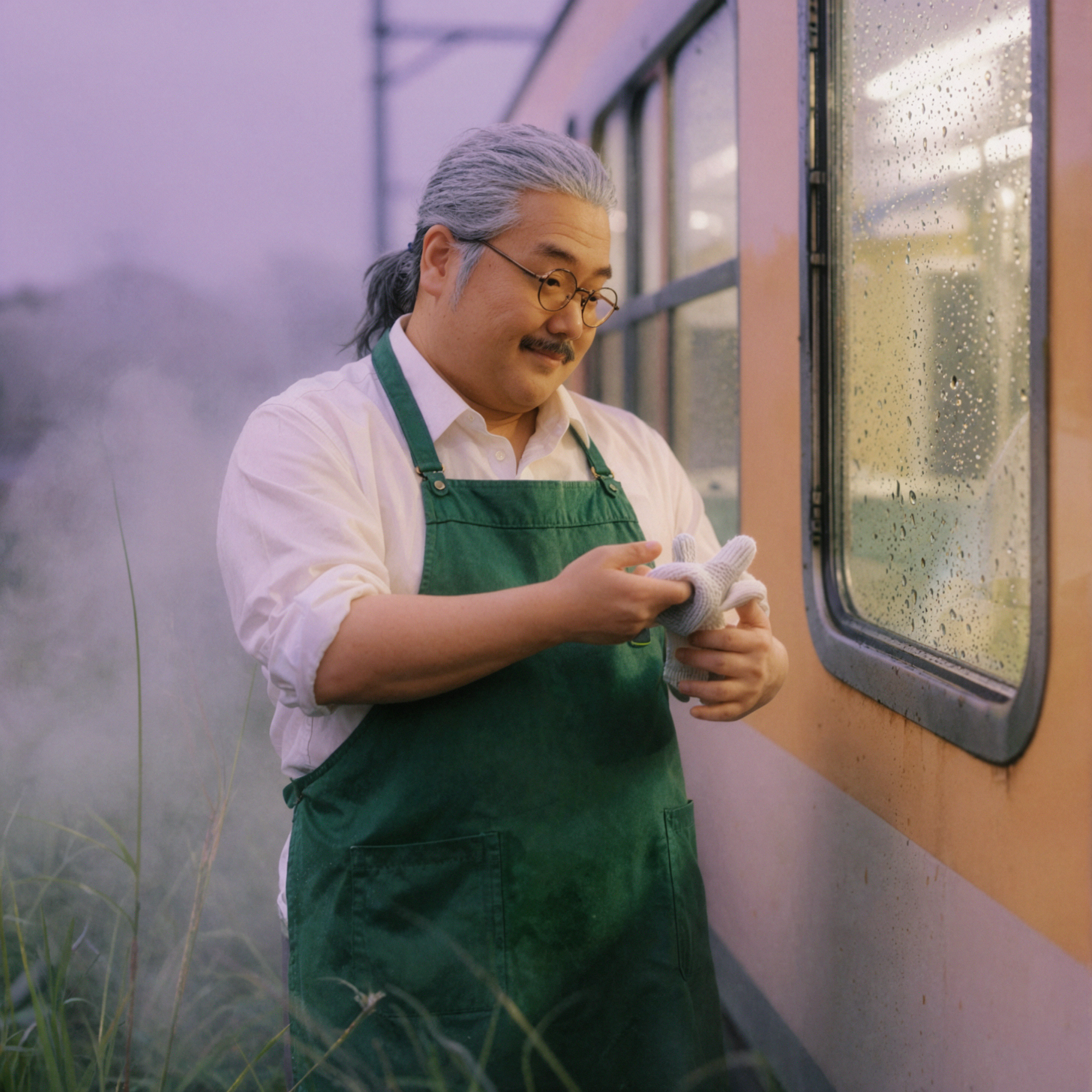 사카모토 타로 · 창가에서 단추를 풀다 · 즉석 사진