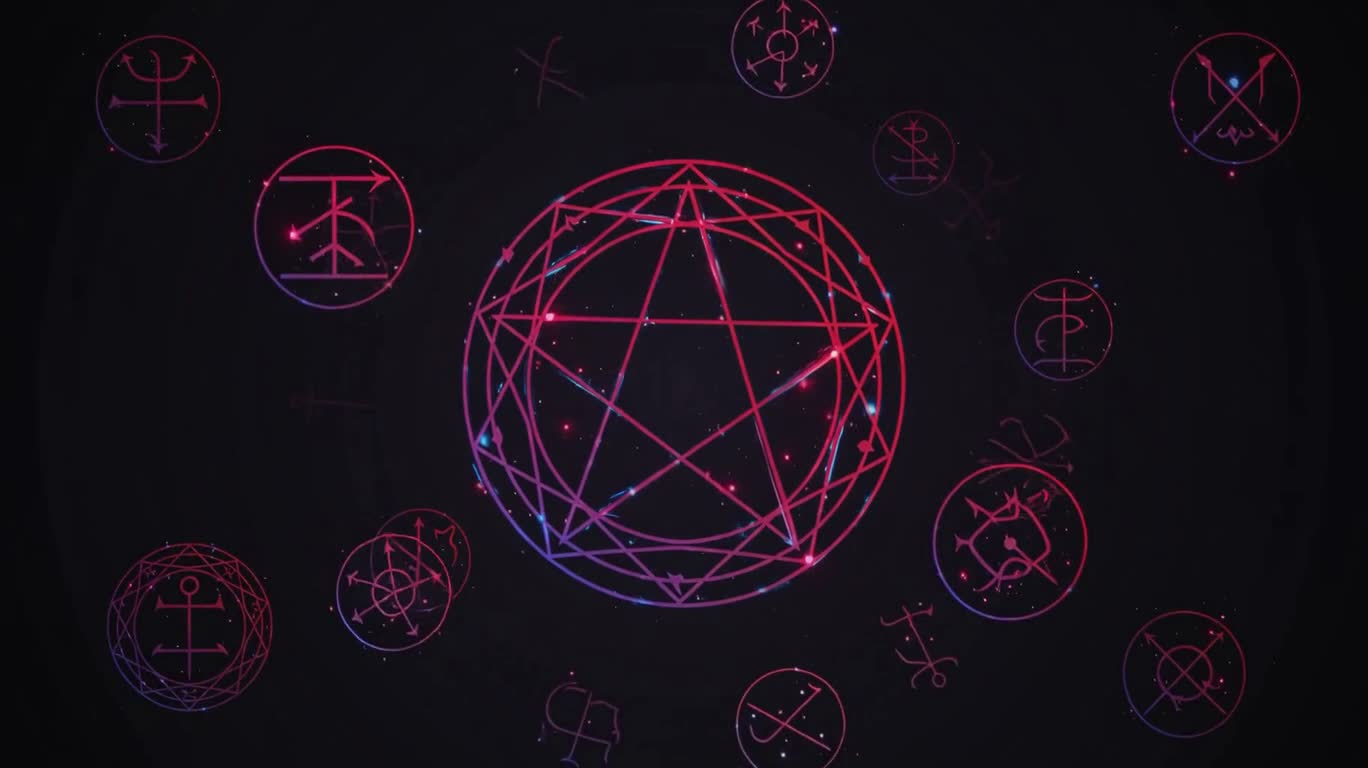 Gradient Demon Realm Pentagonal Sigil — AI video creation